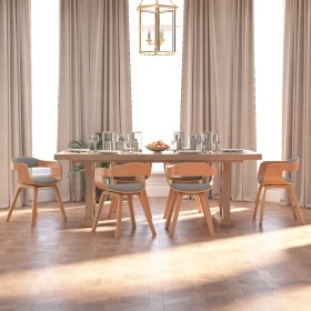 Sillas de comedor 6 uds madera curvada y tela gris taupe en Sillas de comedor | Comprar online en Foru.es