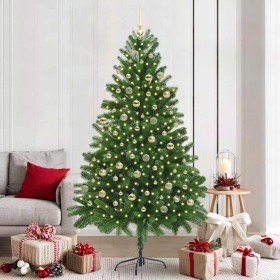 Árbol de Navidad con 300 LED con soporte Verde 210 cm PE en Decoración Festiva y Estacional | Comprar online en Foru.es