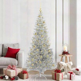 Árbol de Navidad con 300 LED con soporte Plateado 210 cm PET en Decoración Festiva y Estacional | Comprar online en Foru.es