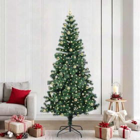 Árbol de Navidad Artificial Preiluminado Verde 240 cm en Decoración Festiva y Estacional | Comprar online en Foru.es