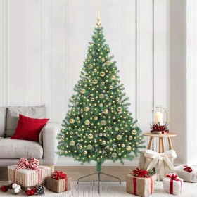 Árbol de Navidad Artificial Preiluminado Verde 210 cm PVC en Decoración Festiva y Estacional | Comprar online en Foru.es