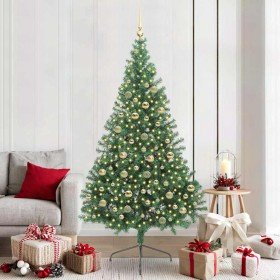 Árbol de Navidad Artificial Preiluminado Verde 210 cm PVC en Decoración Festiva y Estacional | Comprar online en Foru.es