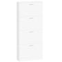 Mueble zapatero madera contrachapada blanco 59x17x150 cm en Zapateros y organizadores de calzado | Comprar online en Foru.es