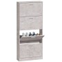 Mueble zapatero madera contrachapada gris hormigón 59x17x150 cm en Zapateros y organizadores de calzado | Comprar online en Foru