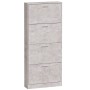 Mueble zapatero madera contrachapada gris hormigón 59x17x150 cm en Zapateros y organizadores de calzado | Comprar online en Foru