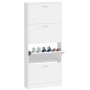 Mueble zapatero madera contrachapada blanco brillo 59x17x150 cm en Zapateros y organizadores de calzado | Comprar online en Foru
