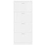 Mueble zapatero madera contrachapada blanco brillo 59x17x150 cm en Zapateros y organizadores de calzado | Comprar online en Foru