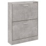 Mueble zapatero madera contrachapada gris hormigón 59x17x81 cm en Zapateros y organizadores de calzado | Comprar online en Foru.