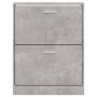 Mueble zapatero madera contrachapada gris hormigón 59x17x81 cm en Zapateros y organizadores de calzado | Comprar online en Foru.