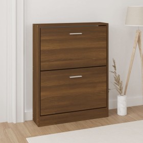Mueble zapatero madera contrachapada marrón roble 59x17x81 cm en Zapateros y organizadores de calzado | Comprar online en Foru.e
