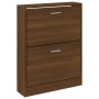 Mueble zapatero madera contrachapada marrón roble 59x17x81 cm en Zapateros y organizadores de calzado | Comprar online en Foru.e