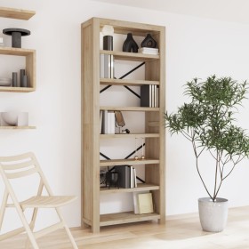 Estantería de 7 nieveles madera maciza de acacia 80x30x200 cm en Librerías y estanterías | Comprar online en Foru.es