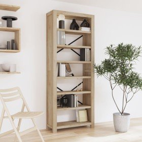 Estantería de 7 nieveles madera maciza de acacia 80x30x200 cm en Librerías y estanterías | Comprar online en Foru.es