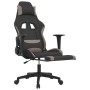 Silla gaming de masaje con reposapiés tela negro y gris taupe en Sillas gaming | Comprar online en Foru.es