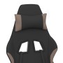 Silla gaming de masaje con reposapiés tela negro y gris taupe en Sillas gaming | Comprar online en Foru.es