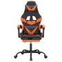 Silla gaming giratoria reposapiés cuero sintético negro naranja en Sillas gaming | Comprar online en Foru.es