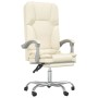 Silla de oficina reclinable masaje cuero sintético color crema en Sillas de oficina | Comprar online en Foru.es