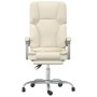 Silla de oficina reclinable masaje cuero sintético color crema en Sillas de oficina | Comprar online en Foru.es