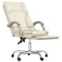 Silla de oficina reclinable masaje cuero sintético color crema en Sillas de oficina | Comprar online en Foru.es