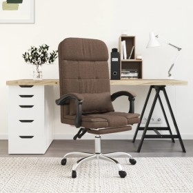 Silla de oficina reclinable con masaje de tela marrón en Sillas de oficina | Comprar online en Foru.es