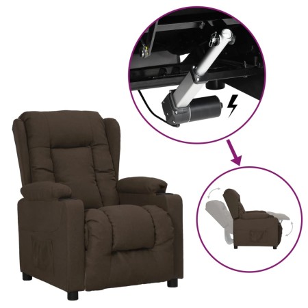 Sillón elevable tela marrón oscuro en Sillones | Comprar online en Foru.es