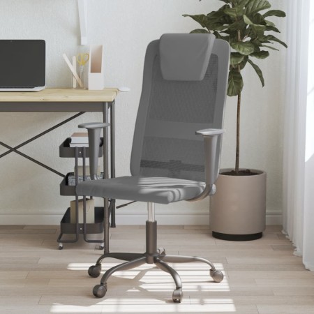 Silla de oficina altura ajustable tela malla y cuero PE gris en Sillas de oficina | Comprar online en Foru.es