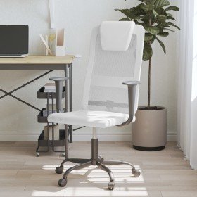Silla de oficina altura ajustable tela malla y cuero PE blanco en Sillas de oficina | Comprar online en Foru.es