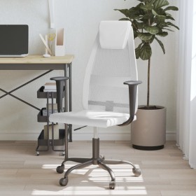 Silla de oficina altura ajustable tela malla y cuero PE blanco en Sillas de oficina | Comprar online en Foru.es