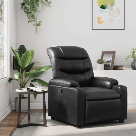 Sillón reclinable de cuero sintético negro en Sillones | Comprar online en Foru.es