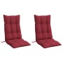 Cojines de silla con respaldo alto 2 uds tela Oxford rojo tinto en Decoración | Comprar online en Foru.es