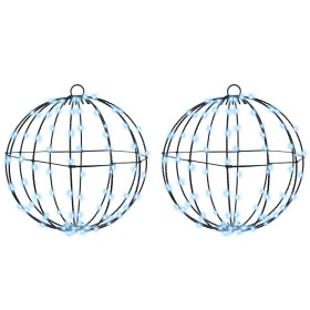 Bola con 192 LED 2 pcs frío 30 cm Metal en Decoración Festiva y Estacional | Comprar online en Foru.es