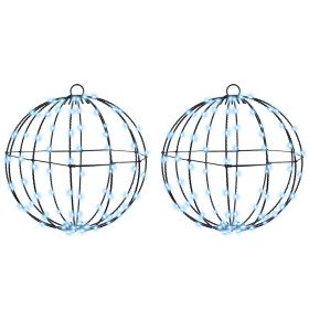 Bola con 192 LED 2 pcs frío 30 cm Metal en Decoración Festiva y Estacional | Comprar online en Foru.es