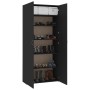 Mueble zapatero de madera contrachapada negro 80x35,5x180 cm en Zapateros y organizadores de calzado | Comprar online en Foru.es