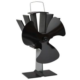 Ventilador de estufa accionado por calor 3 aspas negro de vidaXL, Ventiladores para chimeneas de leña - Ref: Foro24-51240, Pr...