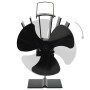 Ventilador de estufa accionado por calor 3 aspas negro de vidaXL, Ventiladores para chimeneas de leña - Ref: Foro24-51240, Pr...