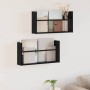 Estante de revistas 2 pcs Roble Negro 60 x 12 x 30 cm en Revisteros | Comprar online en Foru.es