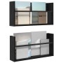 Estante de revistas 2 pcs Roble Negro 60 x 12 x 30 cm en Revisteros | Comprar online en Foru.es