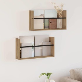 Estante de revistas 2 pcs Roble artesanal 60 x 12 x 30 cm en Revisteros | Comprar online en Foru.es