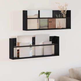 Estante de revistas 2 pcs Roble Negro 80 x 12 x 30 cm en Revisteros | Comprar online en Foru.es