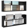 Estante de revistas 2 pcs Roble Negro 80 x 12 x 30 cm en Revisteros | Comprar online en Foru.es