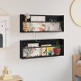 Estante de revistas 2 pcs Roble Negro 80 x 12 x 30 cm en Revisteros | Comprar online en Foru.es