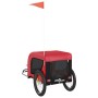 Remolque de bicicleta mascotas hierro tela Oxford rojo negro de vidaXL, Cochecitos para mascotas - Ref: Foro24-94006, Precio:...