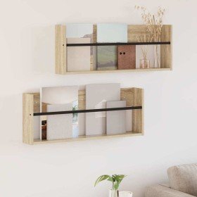 Estante de revistas 2 pcs Roble Sonoma 80 x 12 x 30 cm en Revisteros | Comprar online en Foru.es