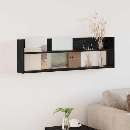 Estante de revistas con estante Roble Negro 100 x 12 x 30 cm en Revisteros | Comprar online en Foru.es