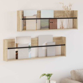 Estante de revistas 2 pcs Roble Sonoma 100 x 12 x 30 cm en Revisteros | Comprar online en Foru.es
