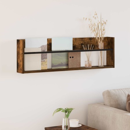 Estante de revistas con estante Roble ahumado 100 x 12 x 30 cm en Revisteros | Comprar online en Foru.es