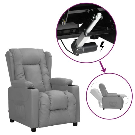 Sillón elevable cuero sintético gris en Sillones | Comprar online en Foru.es