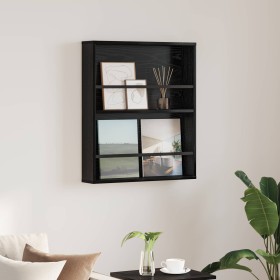 Estante de revistas con estante Roble Negro 60 x 12 x 70 cm en Revisteros | Comprar online en Foru.es