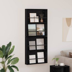 Estante de revistas 2 pcs Roble Negro 60 x 12 x 70 cm en Revisteros | Comprar online en Foru.es