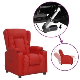Sillón elevable cuero sintético rojo tinto en Sillones | Comprar online en Foru.es